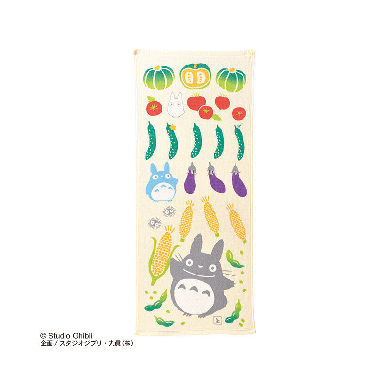 SERVIETTE IMABARI EN GAZE DE COTON TOTORO LÉGUMES D’ÉTÉ 34X80CM – MON