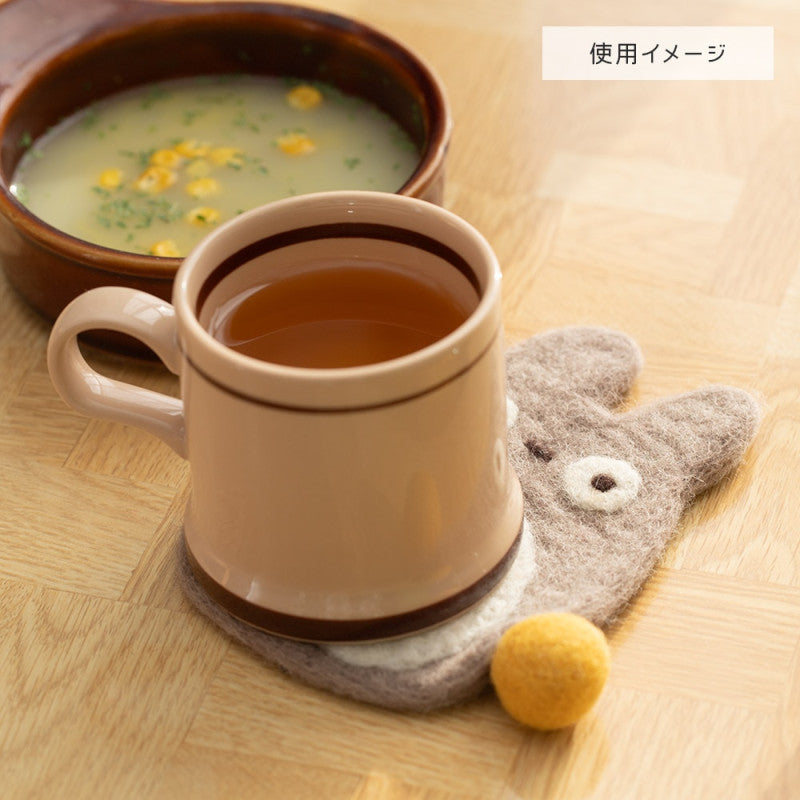 SOUS-VERRE FAIT MAIN EN LAINE TOTORO GRIS - MON VOISIN TOTORO