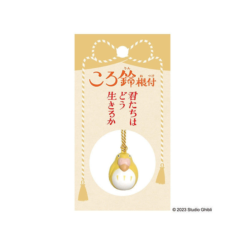 STRAP CLOCHETTE NETSUKE PERRUCHE JAUNE - LE GARÇON ET LE HÉRON