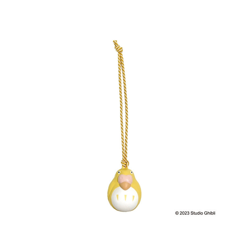 STRAP CLOCHETTE NETSUKE PERRUCHE JAUNE - LE GARÇON ET LE HÉRON