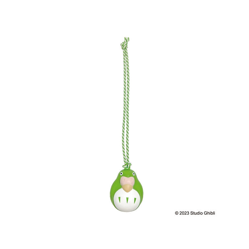 STRAP CLOCHETTE NETSUKE PERRUCHE VERTE - LE GARÇON ET LE HÉRON