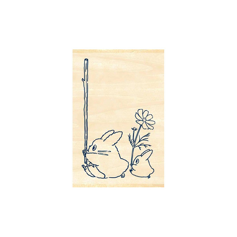 TAMPON EN BOIS TOTORO BLEU & BLANC - MON VOISIN TOTORO
