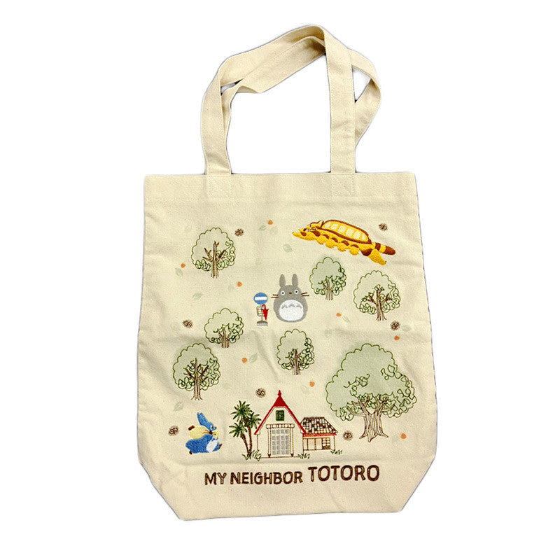 TOTE BAG AVEC PATCH FORÊT DE TOTORO - MON VOISIN TOTORO