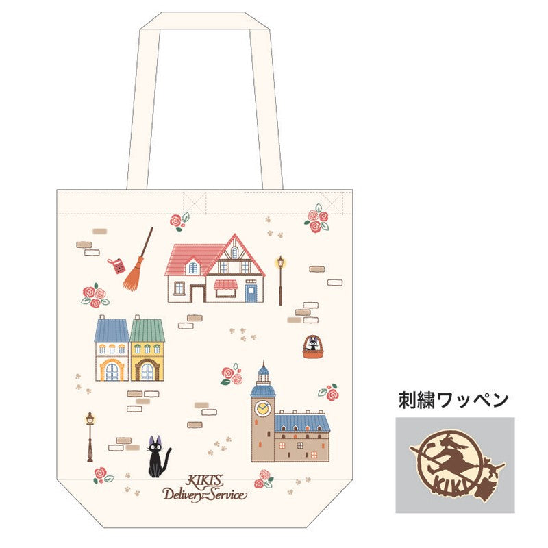 TOTE BAG AVEC PATCH VILLE DE KIKI - KIKI LA PETITE SORCIÈRE