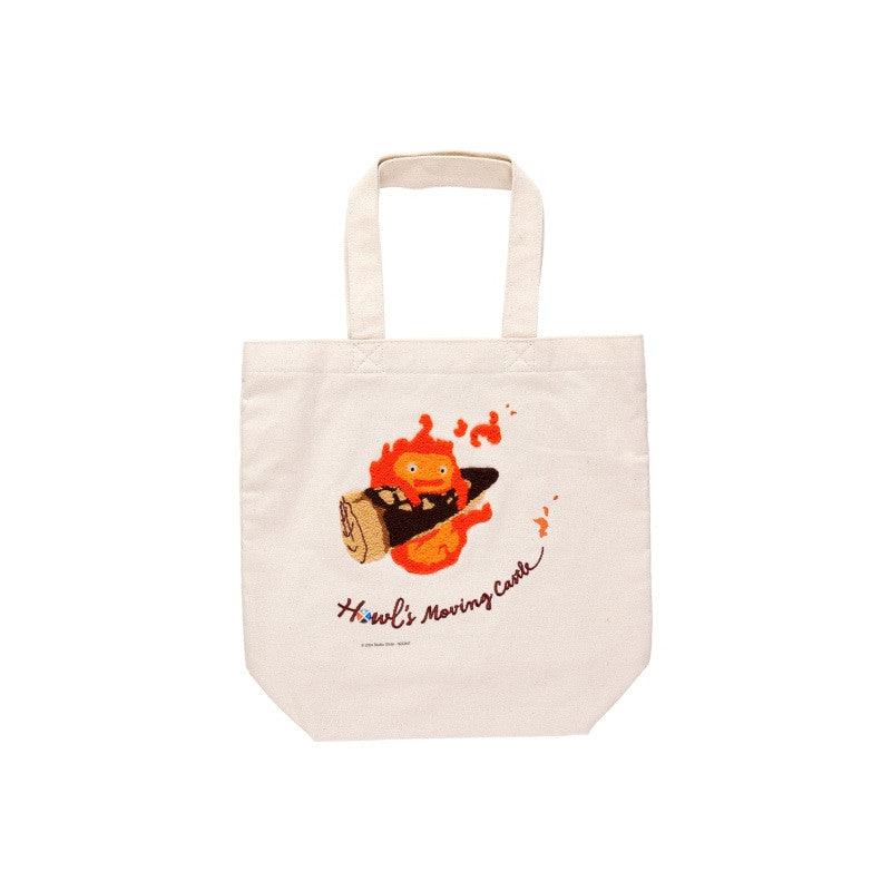 TOTE BAG BRODÉ CALCIFER - LE CHÂTEAU AMBULANT
