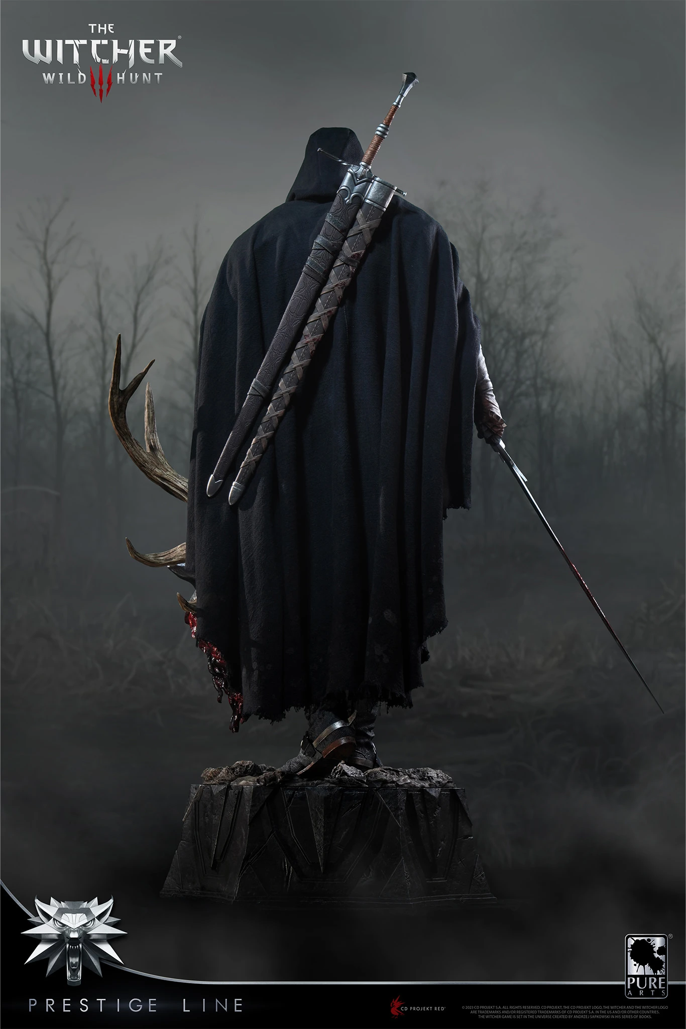 PureArts - 1:2 Scale Statues - Prestige Line - The Witcher 3 - Wild Hunt - Geralt de Riv Statue 110cm - flash vidéo
