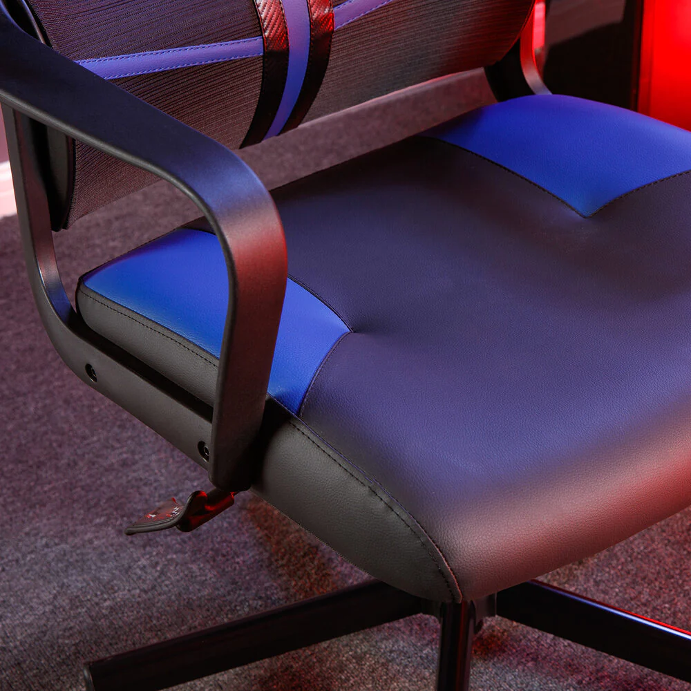 X Rocker - Chaise de jeu compacte Helix Bleu - flash vidéo