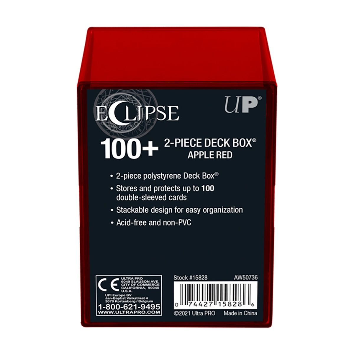 Ultra Pro - Eclipse 2-Piece 100+ Deck Box : Rouge pomme - flash vidéo