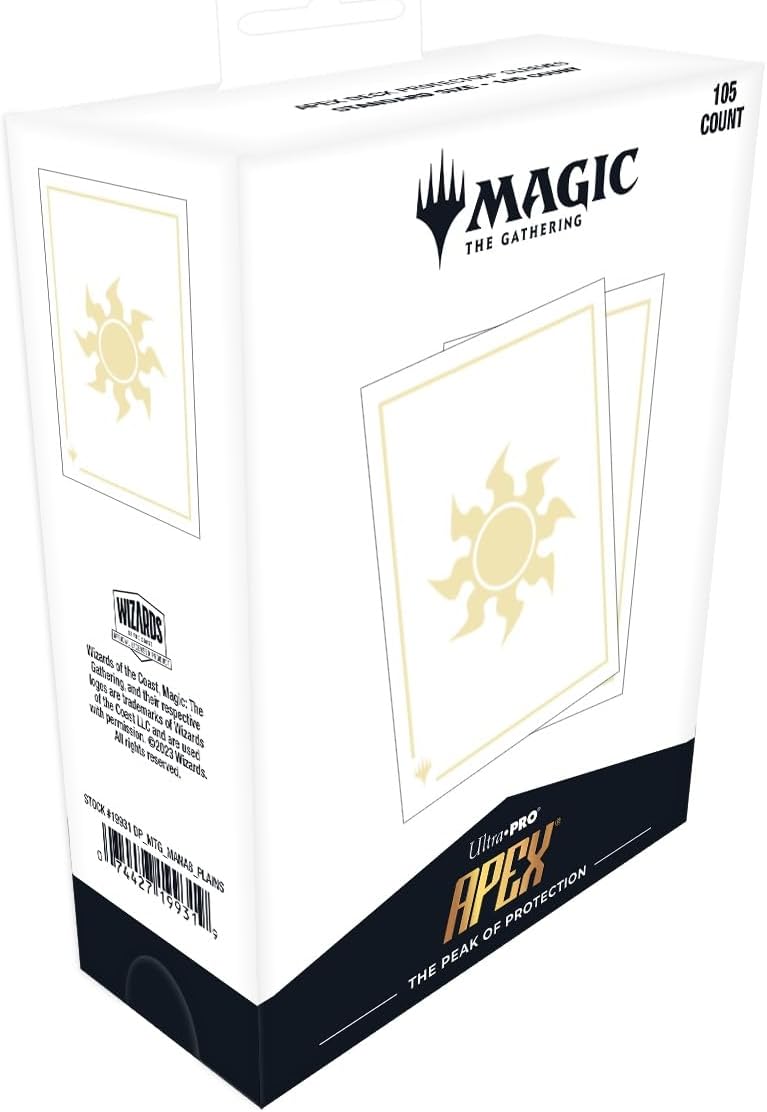 Ultra Pro - Magic: The Gathering - Mana 8 - Sachet de 105 APEX protèges cartes standard - Plaines (63 x 89 mm) - flash vidéo