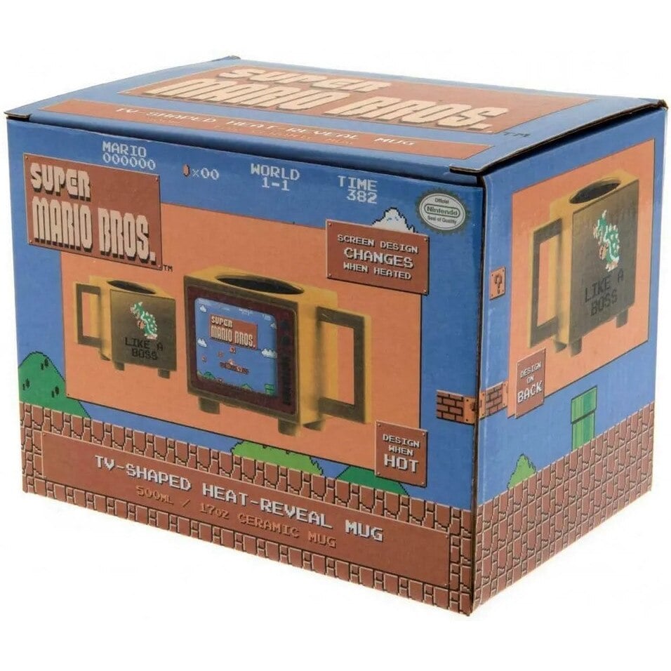 Super Mario - Mug 3D thermoréactif en forme de TV "Like A Boss" - flash vidéo