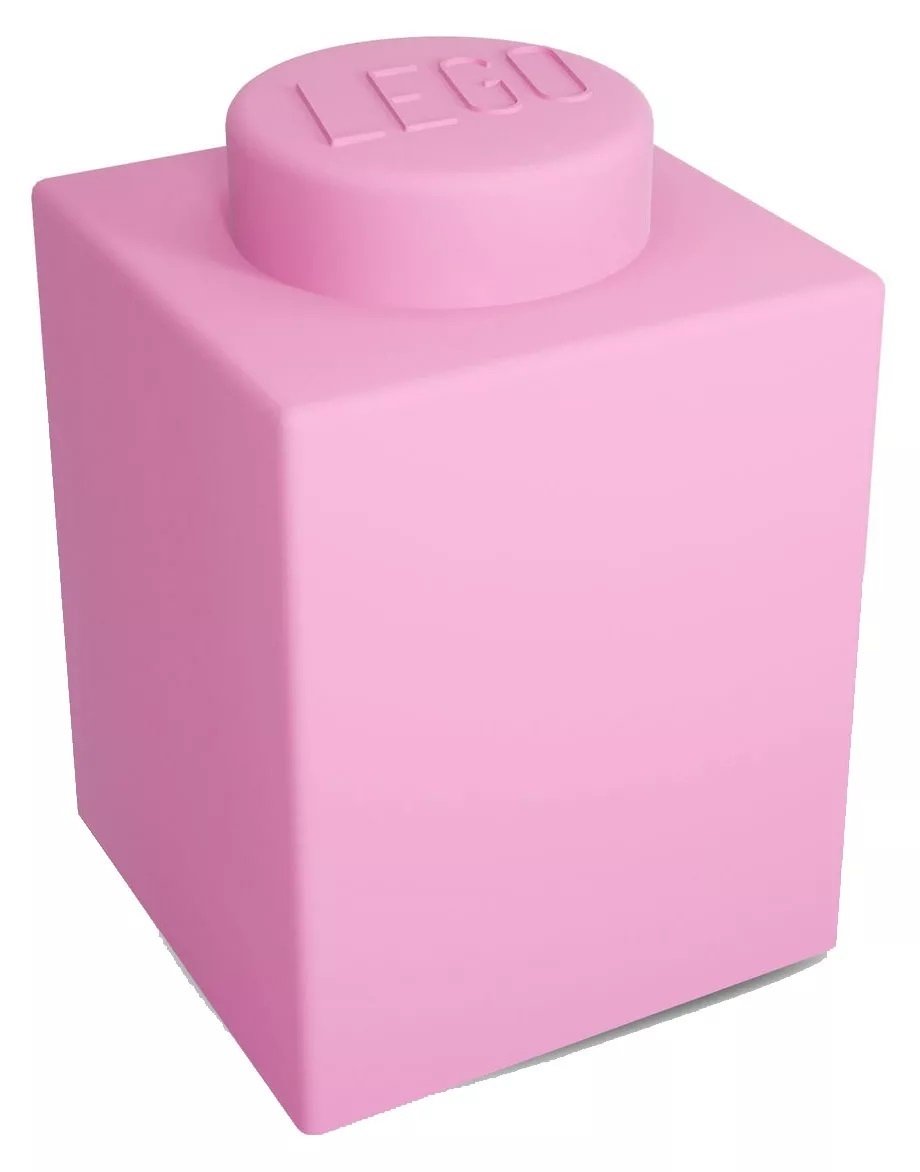 Veilleuse LED en silicone brique Lego - Rose - flash vidéo