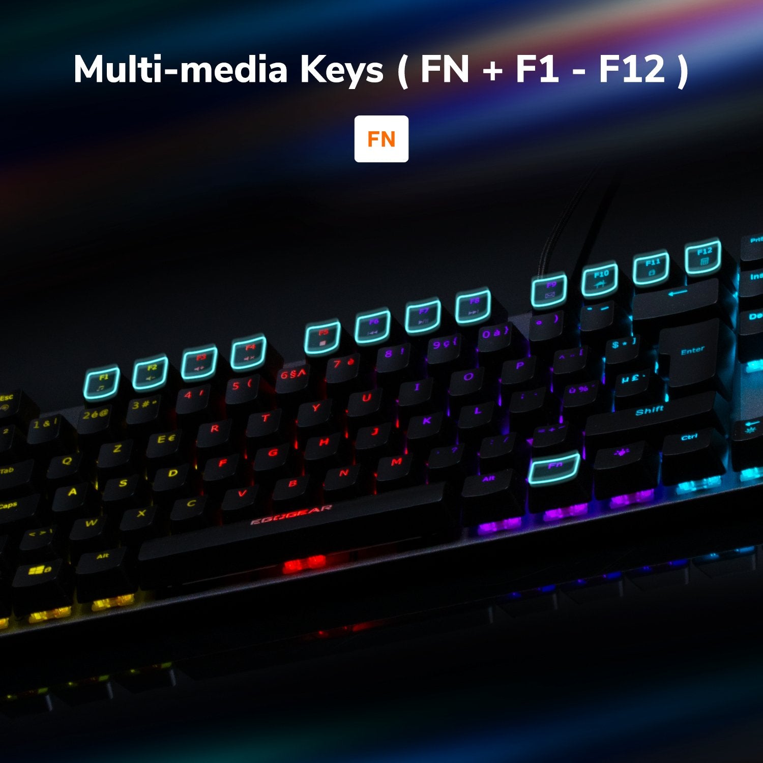 EgoGear - Clavier de jeu mécanique filaire premium RGB SK50 - Azerty FR - flash vidéo