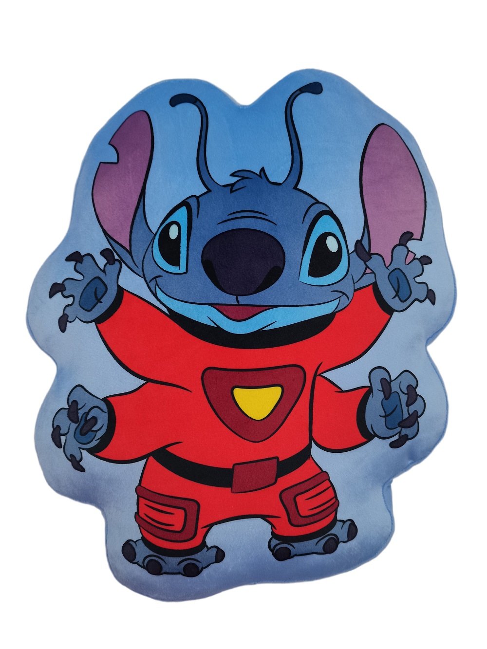 Disney - Lilo et Stitch - Coussin en Velboa en forme de Stitch Combinaison 40cm - flash vidéo