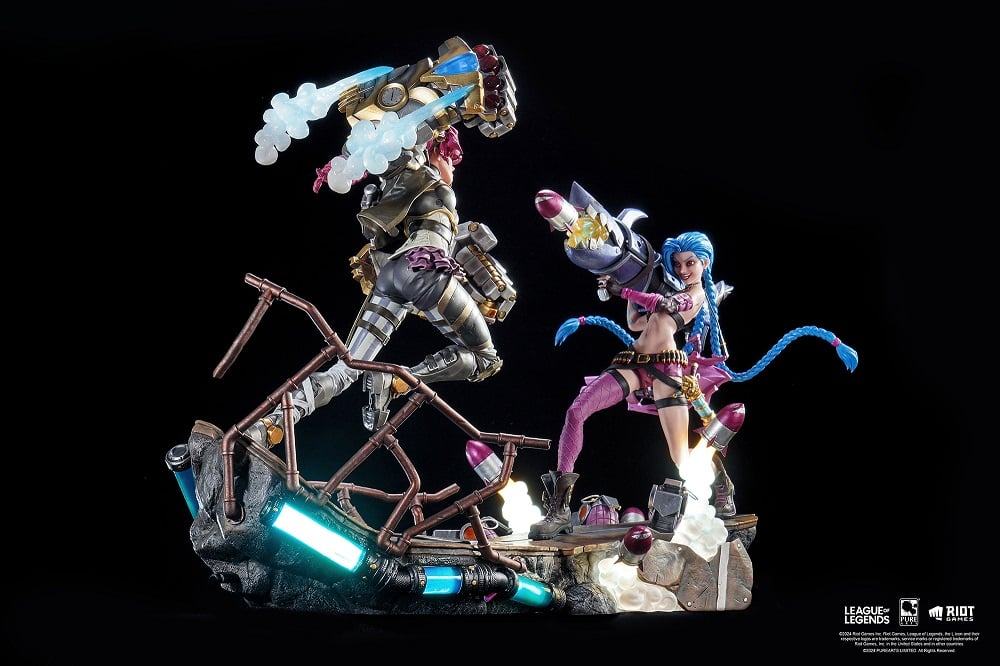 PureArts - 1:6 Scale Statues - League Of Legends - Jinx et Vi Statue 40cm - flash vidéo
