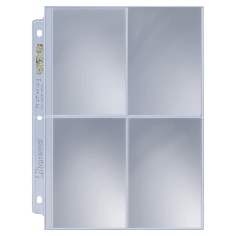 Ultra Pro - Lot de 25 Feuilles de 4 Cases Platinum Series pour cartes format standard - flash vidéo