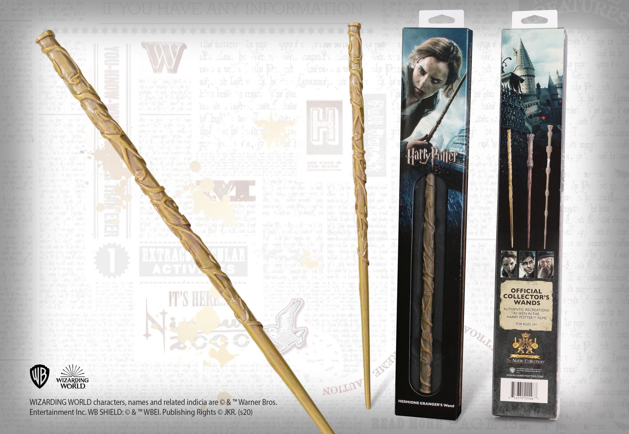 Harry Potter - Réplique de la baguette d'Hermione Granger 38cm - flash vidéo
