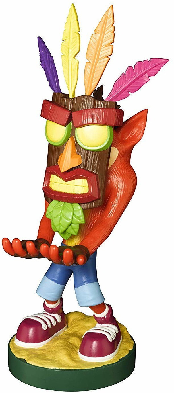 Cable Guys - Crash Bandicoot - Crash Aku Support Chargeur pour Téléphone et Manette - flash vidéo