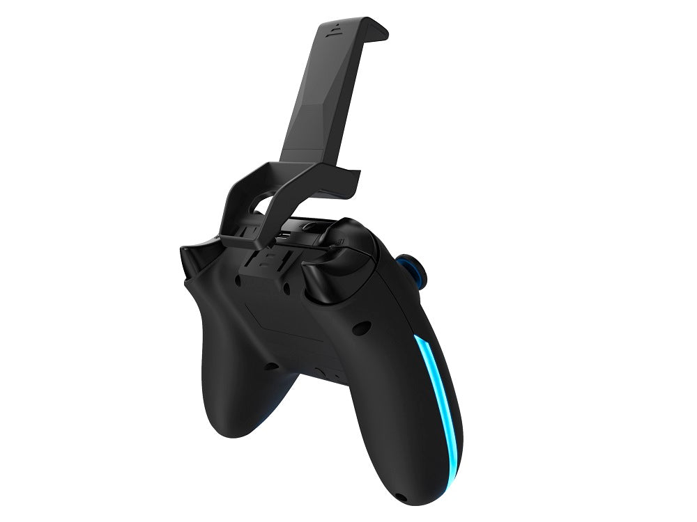 DragonShock - AURORA PLUS - Manette sans fil noire avec support téléphone pour PS3, PC, Android et IOS - flash vidéo