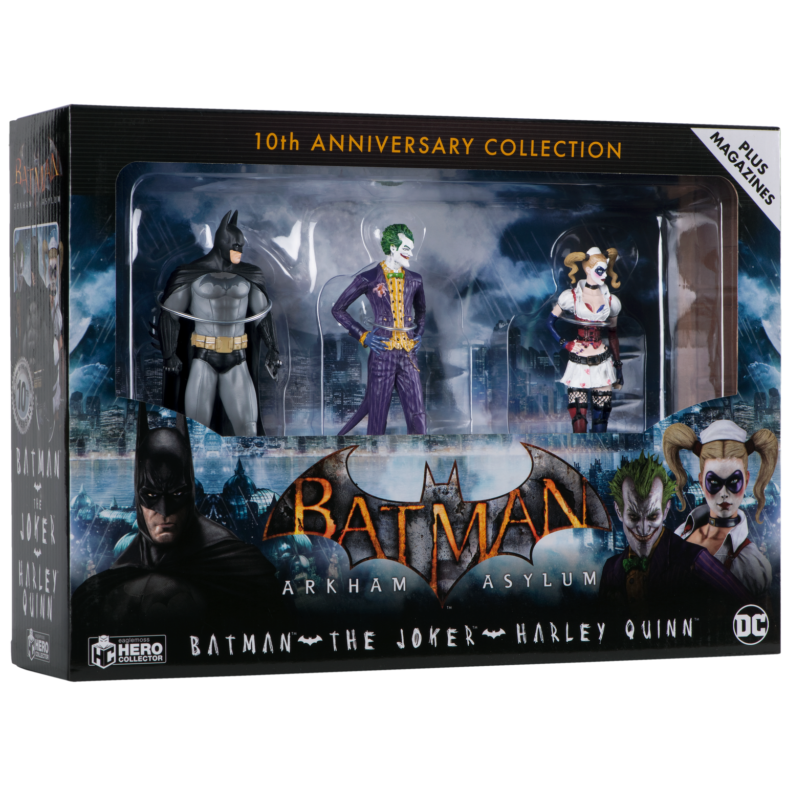Batman Arkham Asylum Hero Collection - Pack 3 figurines 1/16 10ème Anniversaire Box 13 cm - flash vidéo