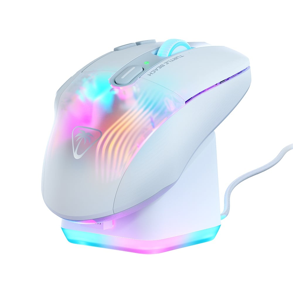 Turtle Beach - Souris de jeu sans-fil optique RGB ultralégère Kone XP Air Blanche - flash vidéo