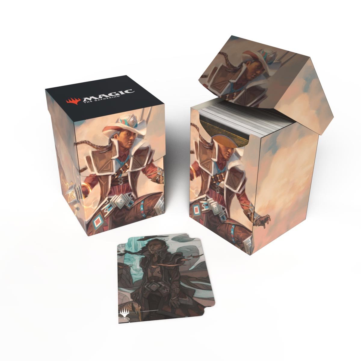 Ultra Pro - Magic: The Gathering - Outlaws of Thunder Junction - 100+ Deck Box Annie Flash, la vétérane - flash vidéo