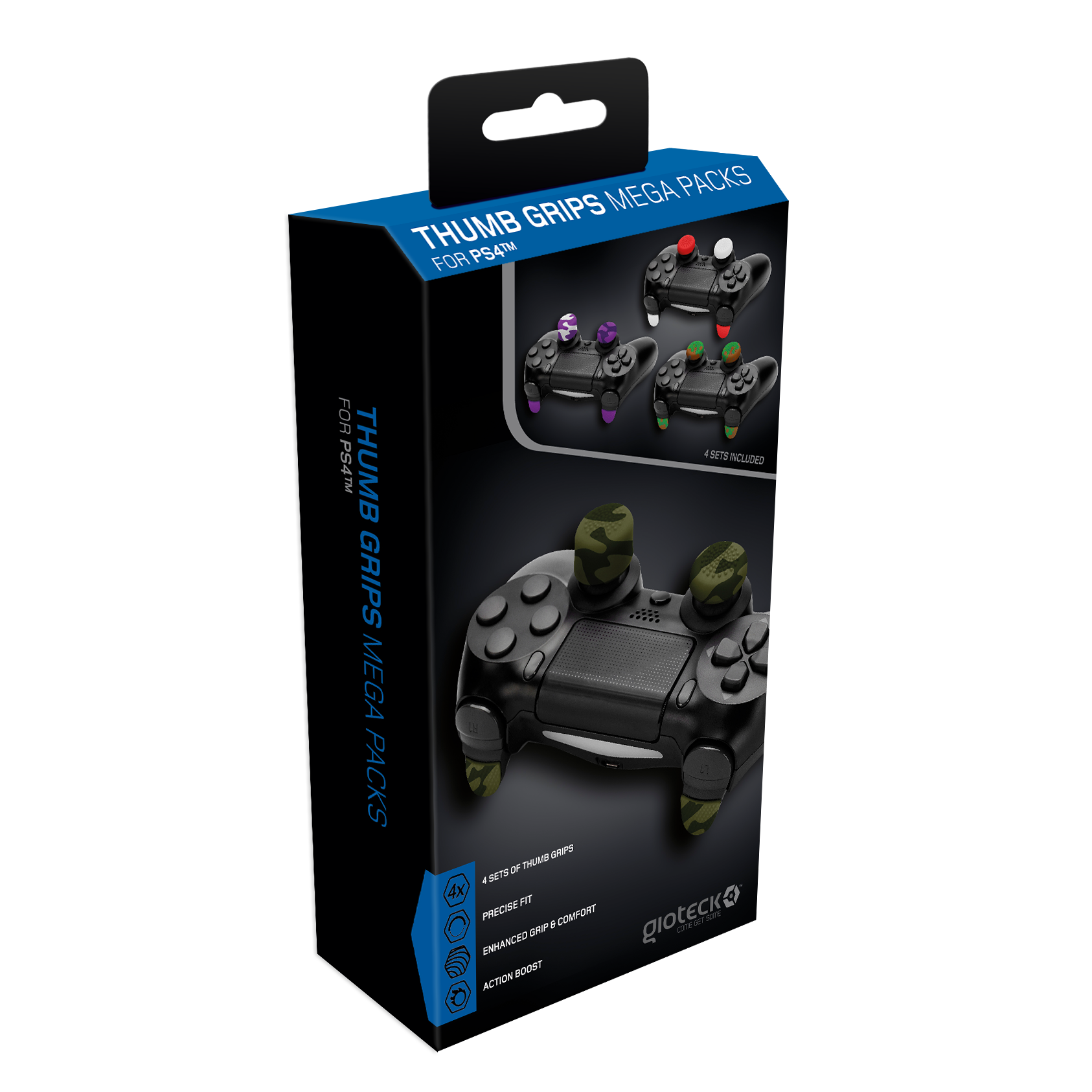 Gioteck - Méga Pack de reposes pouce (Thumb Grips) pour PS4 - flash vidéo