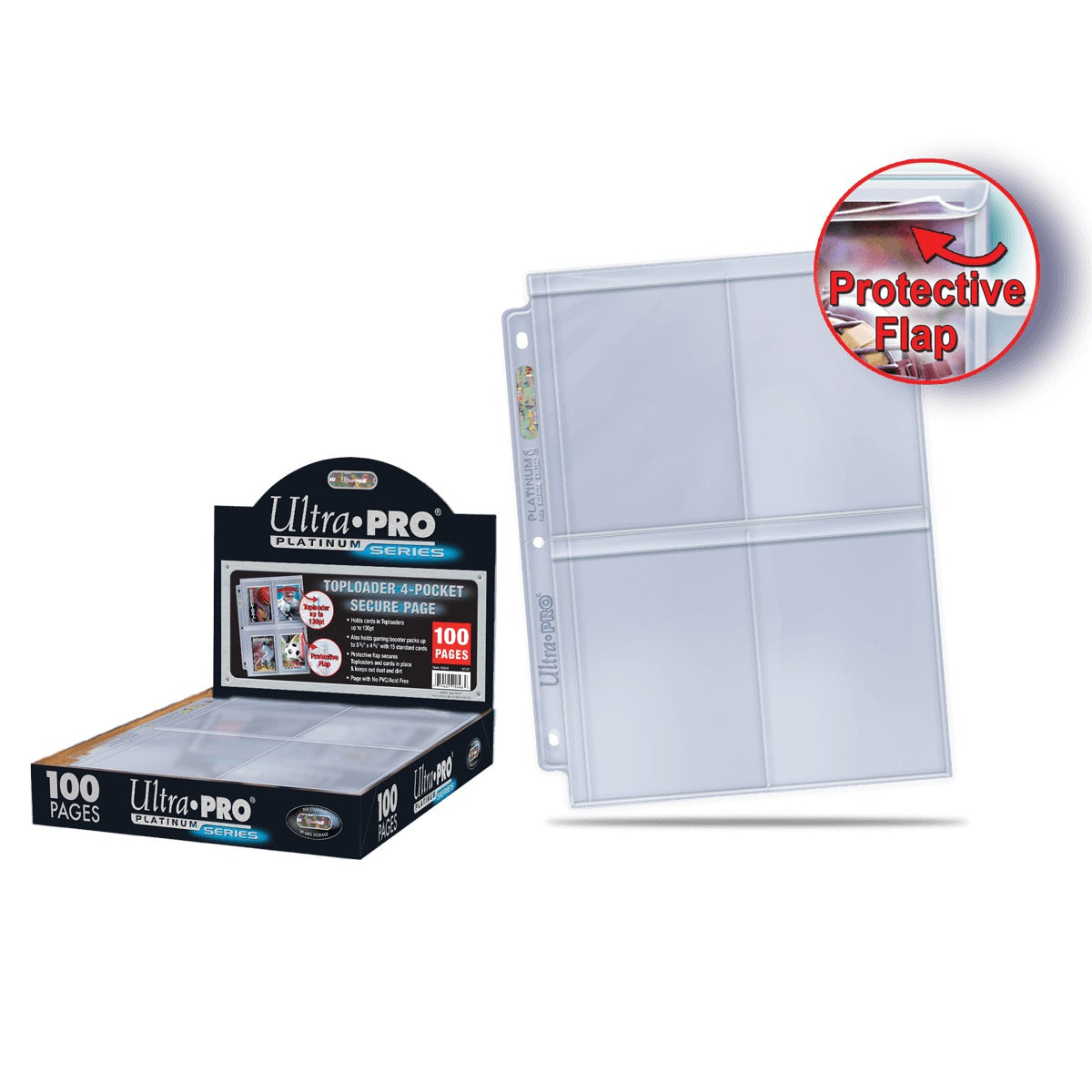 Ultra Pro - Premium Series 4-Pocket Secure Pages (100ct) pour Toploaders - flash vidéo