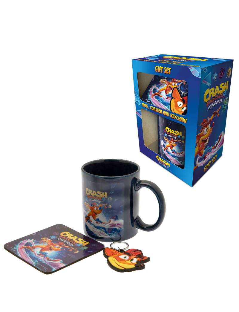 Crash Bandicoot 4 - Coffret cadeau : tasse, sous-verre et porte-clés "About Time" - flash vidéo