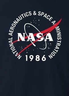 NASA - T-shirt Noir Hommes 1986 - L - flash vidéo