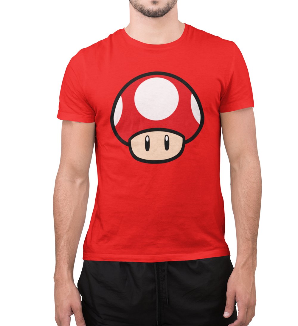 Nintendo - T-Shirt unisexe Rouge Super Mario Champignon Power Up - S - flash vidéo