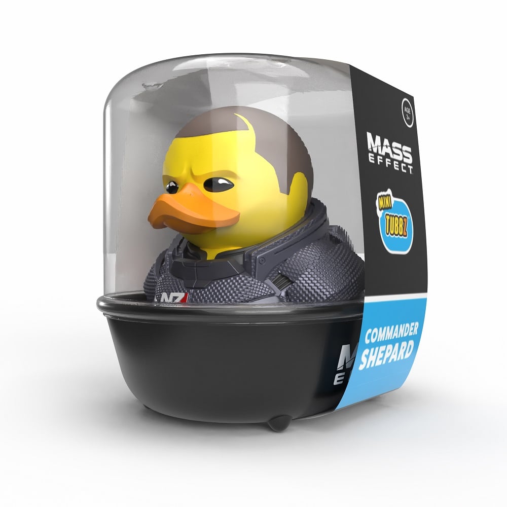 Numskull - Mini TUBBZ Canard de bain - Mass Effect - Commandant Shepard (Homme) (Édition baignoire) - 8cm - flash vidéo