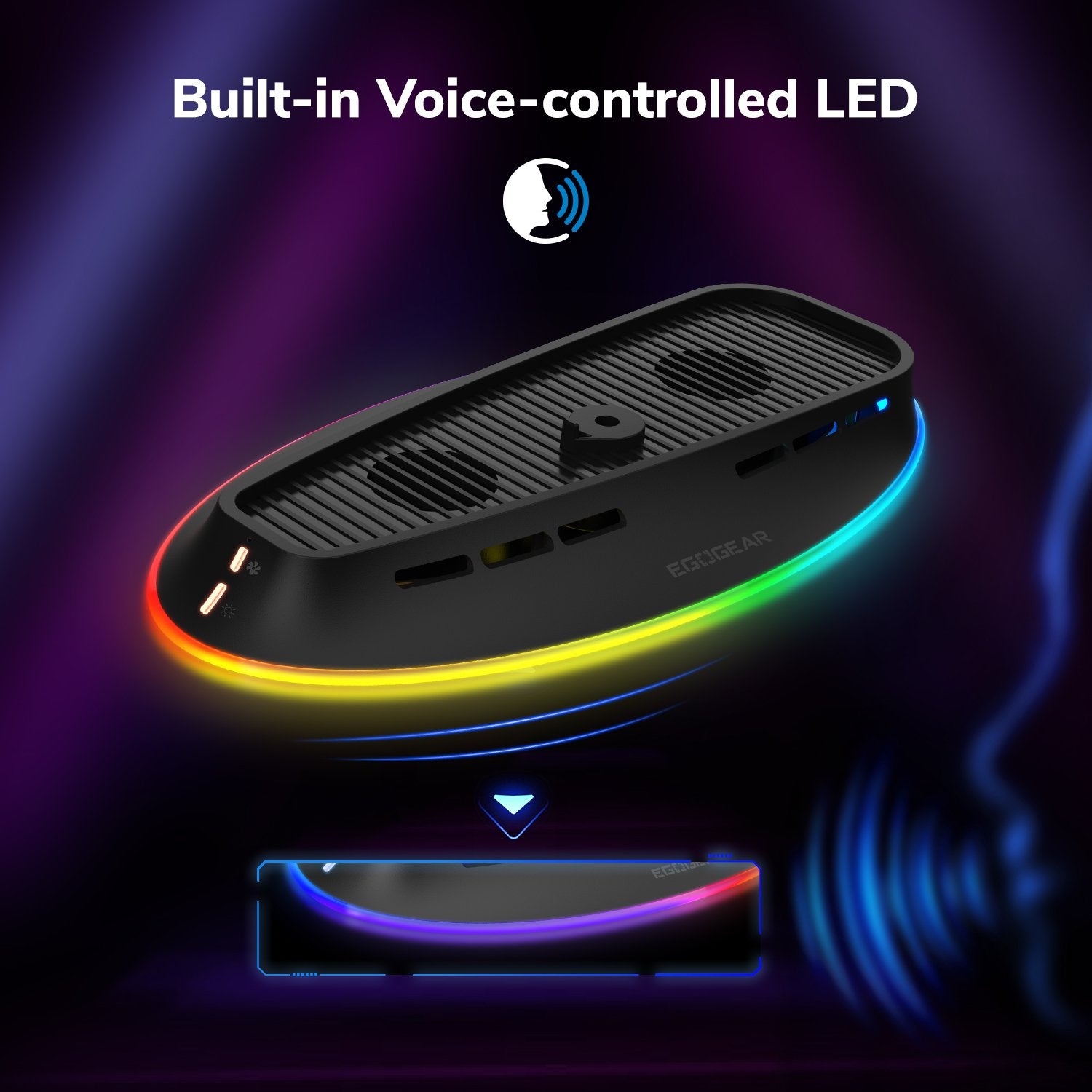 EgoGear - SCH30 - Base de refroidissement RGB LED pour PS5/PS5 SLIM - flash vidéo