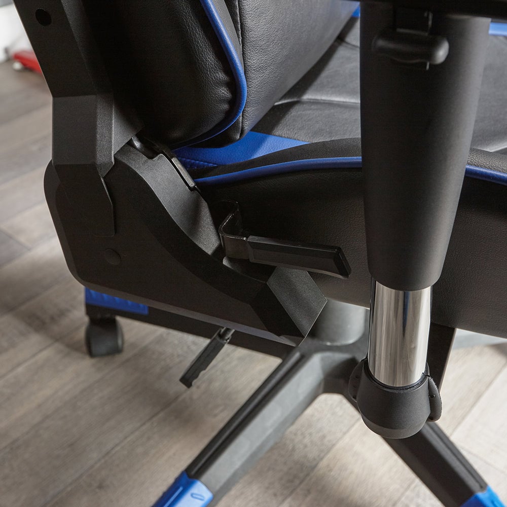 X Rocker - Bravo PC Office Blue and Black Gaming Chair - flash vidéo