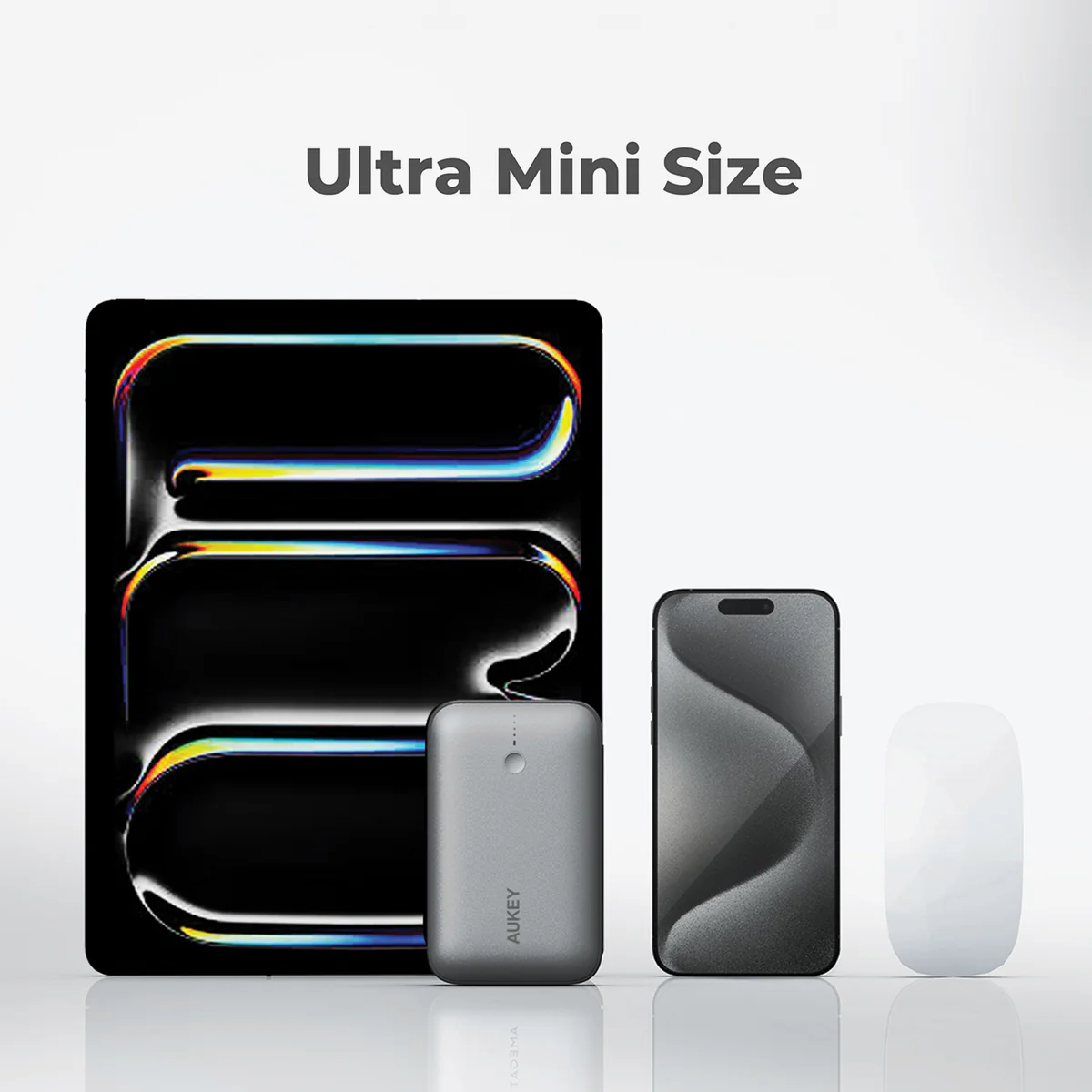 Aukey - Spark Mini 20000mAh 20W Powerbank Gris USB-C/USB-A - flash vidéo