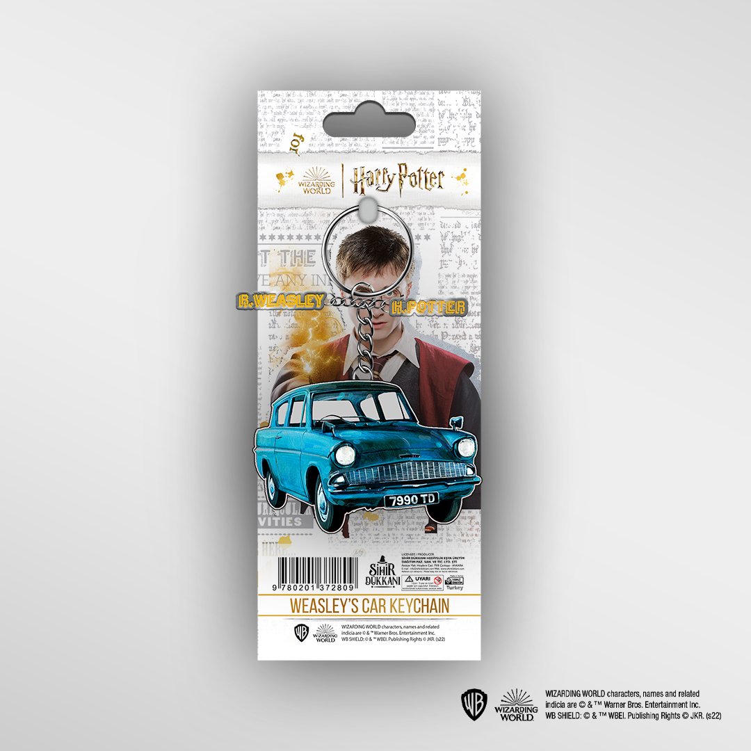 Wizarding World - Harry Potter - Porte-clés en métal - Ford Anglia - flash vidéo