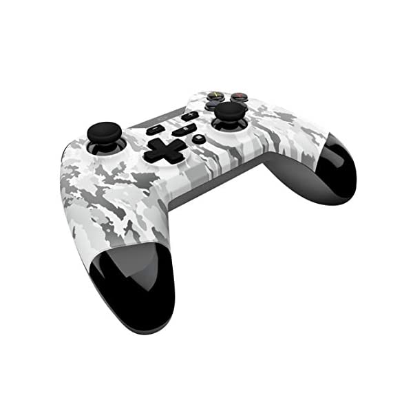 Gioteck - Manette sans fil premium WX4 Camouflage Arctique pour Nintendo Switch, PS3 et PC - flash vidéo