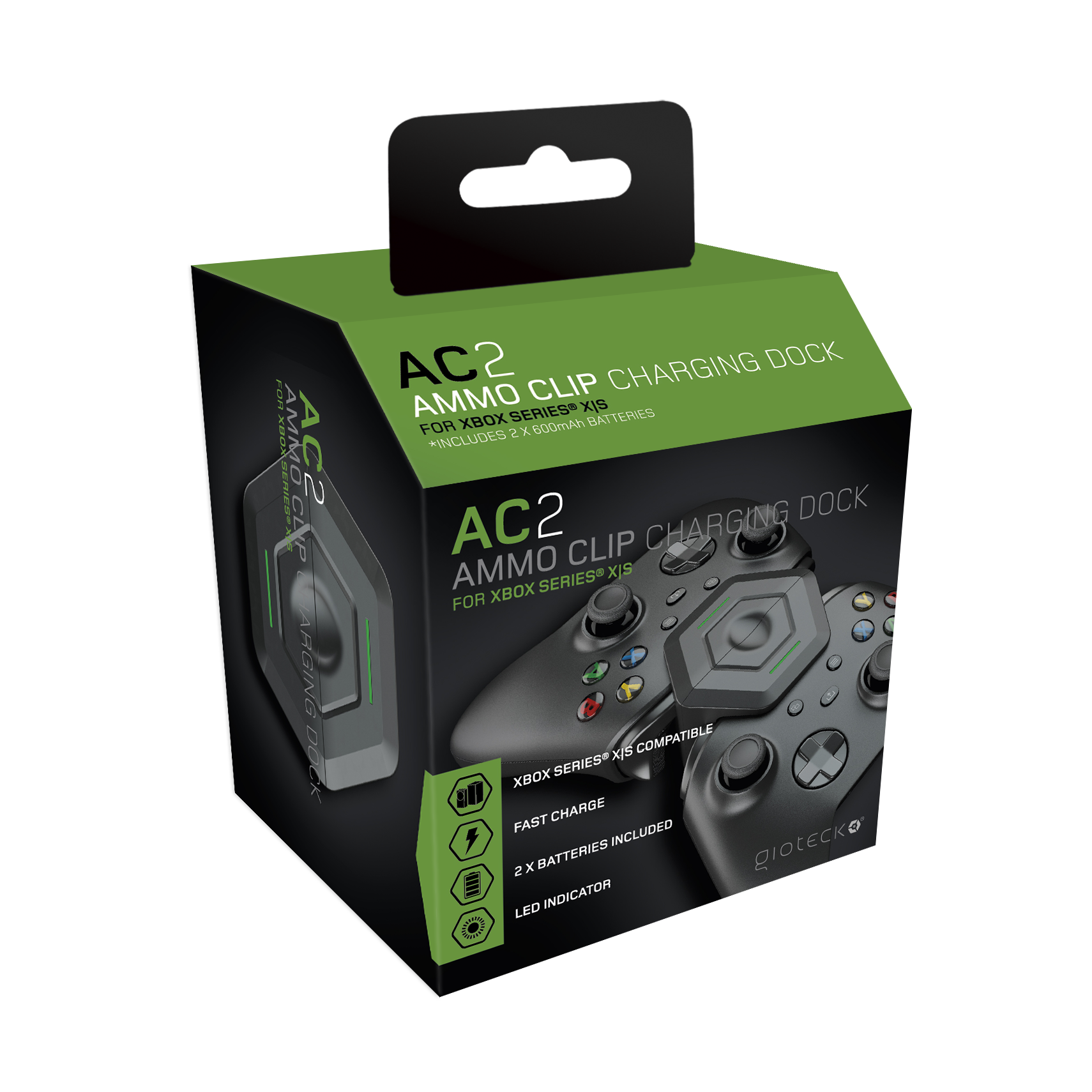 Gioteck - Station de recharge AC2 Ammo Clip avec 2 batteries de 600 mAh pour Xbox Series - flash vidéo