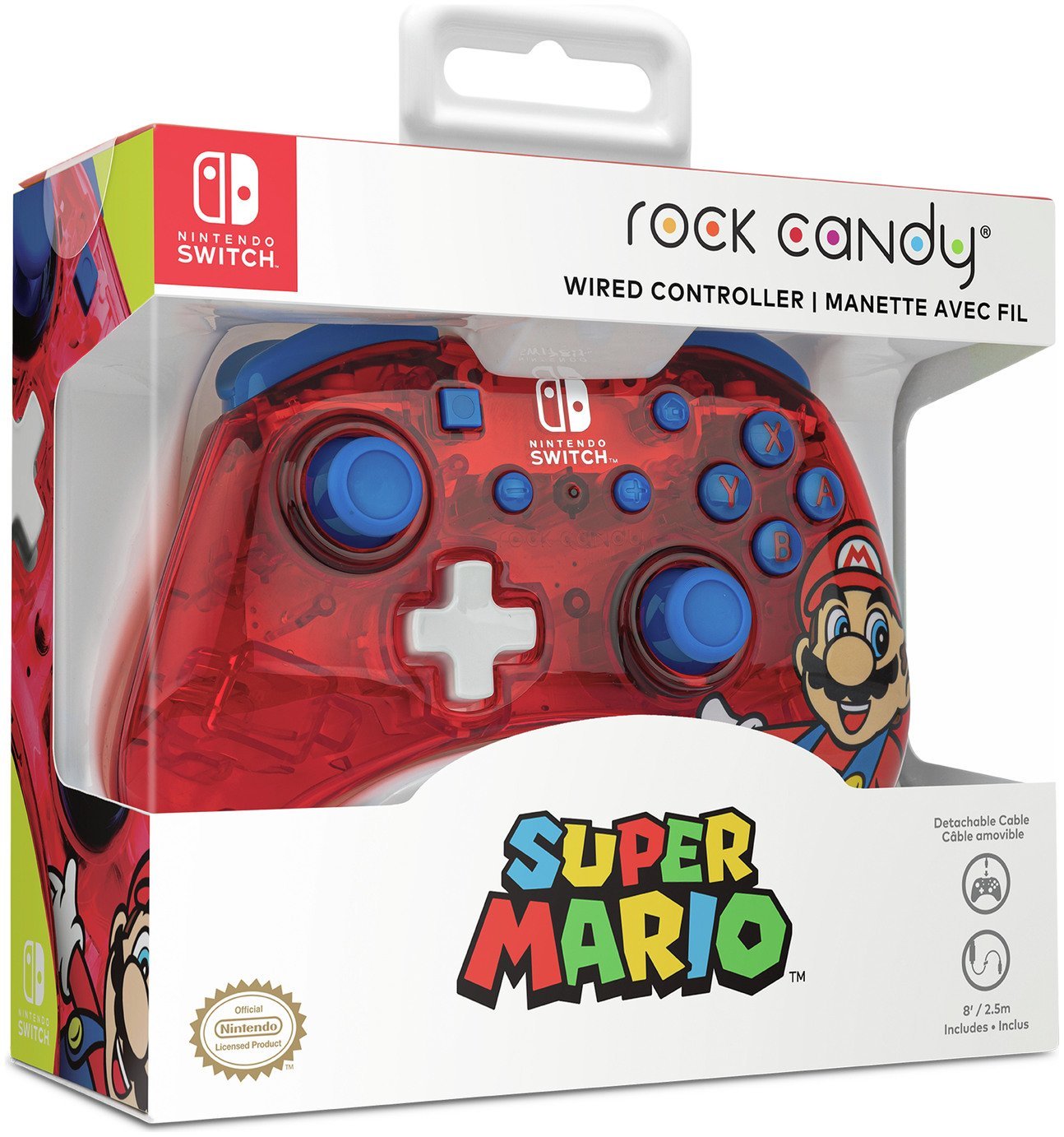 PDP - Manette filaire Rock Candy Mario Punch pour Nintendo Switch et Switch OLED - flash vidéo