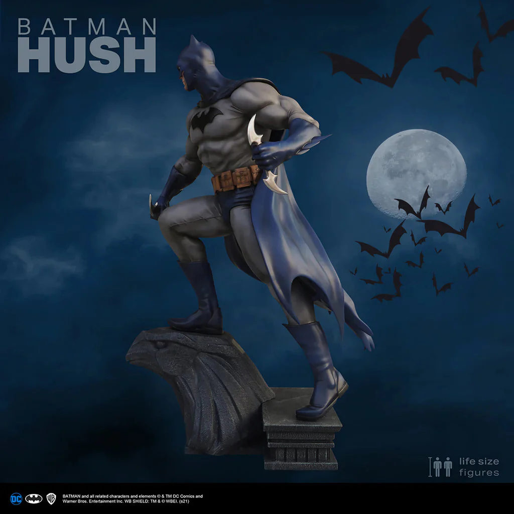 DC Comics - Statue taille réelle Batman silence (Base incluse) - flash vidéo