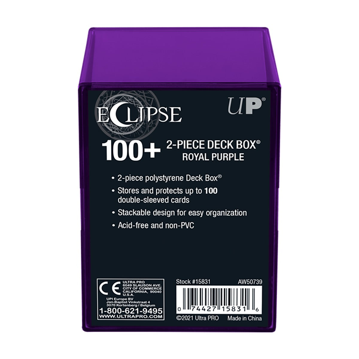 Ultra Pro - Eclipse 2-Piece 100+ Deck Box : Violet royal - flash vidéo