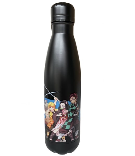 Demon Slayer: Kimetsu no Yaiba - Bouteille d'eau en acier inoxydable Tanjiro et ses amis - 500ml - flash vidéo