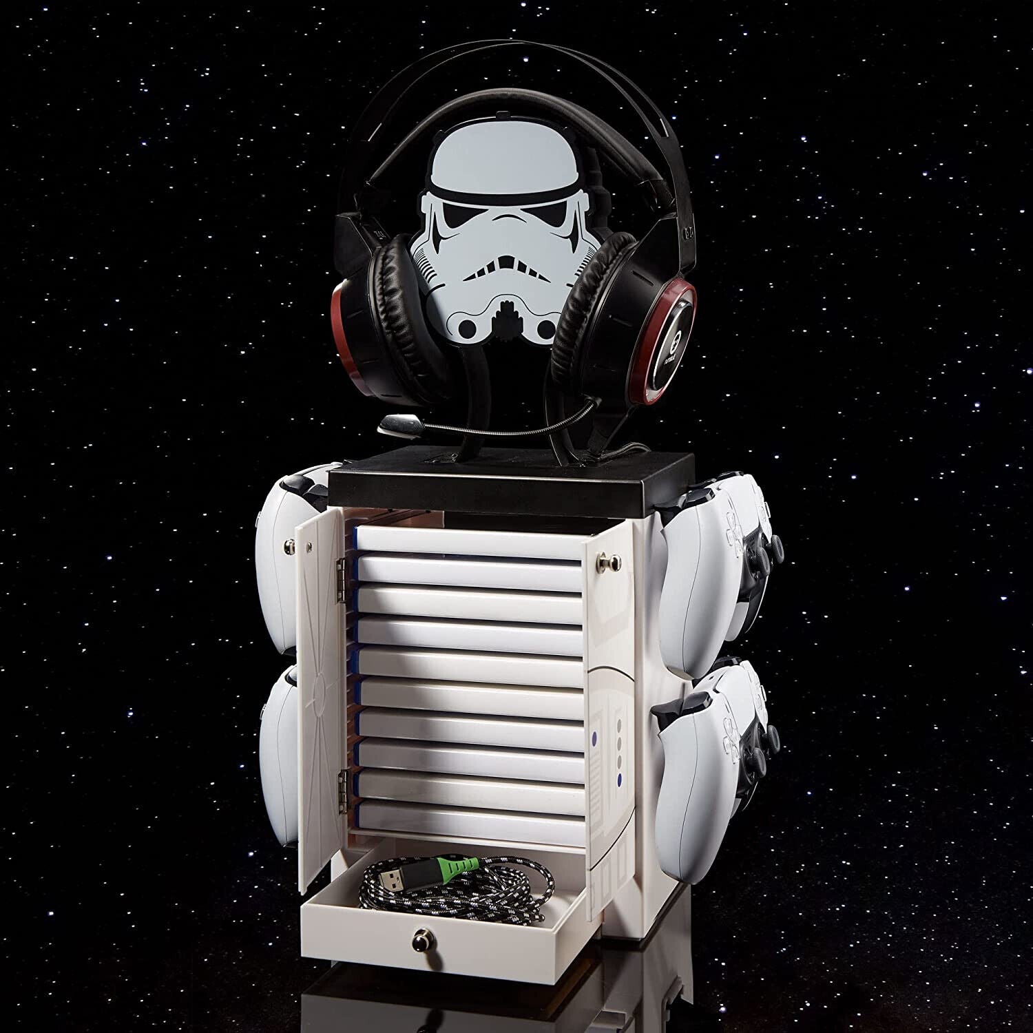 Star Wars - Meuble de rangement officiel Stormtrooper pour gamer - flash vidéo
