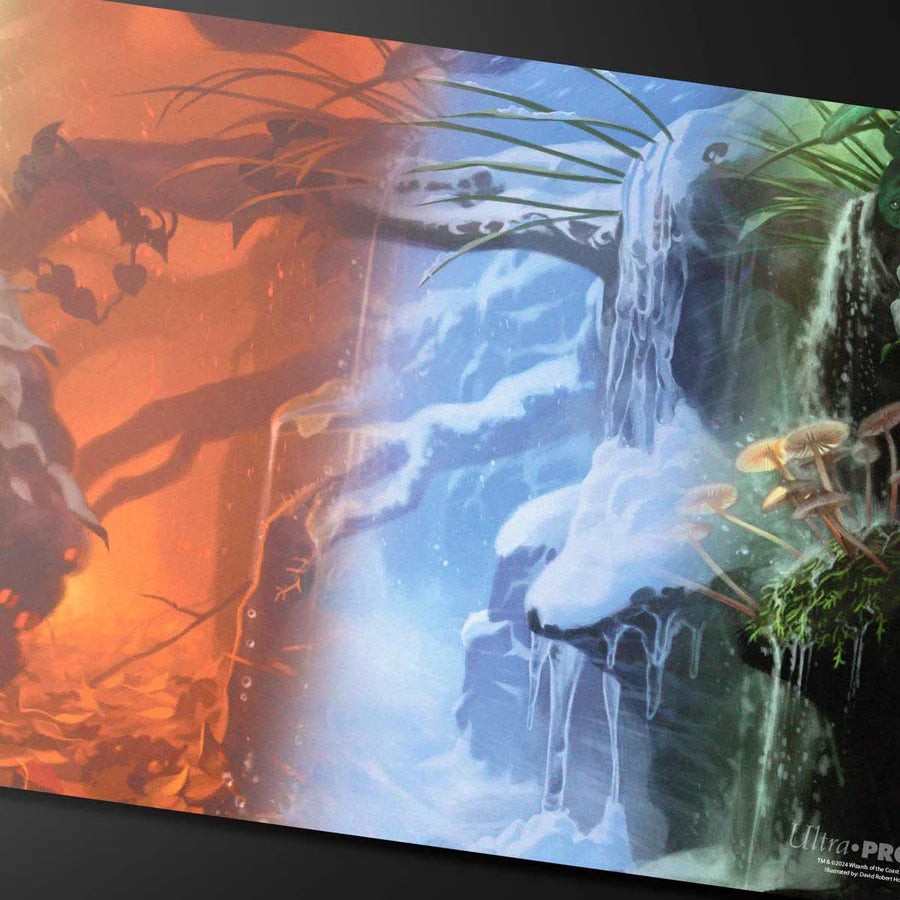Ultra Pro - Magic: The Gathering - Bloomburrow - Tapis de jeu Terres de saison : Forêt (60 x 34 cm) - flash vidéo