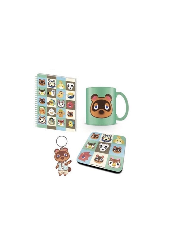 Nintendo - Animal Crossing - Coffret cadeau (New Horizons Faces) : Mug, carnet, dessous de verre et porte-clés - flash vidéo