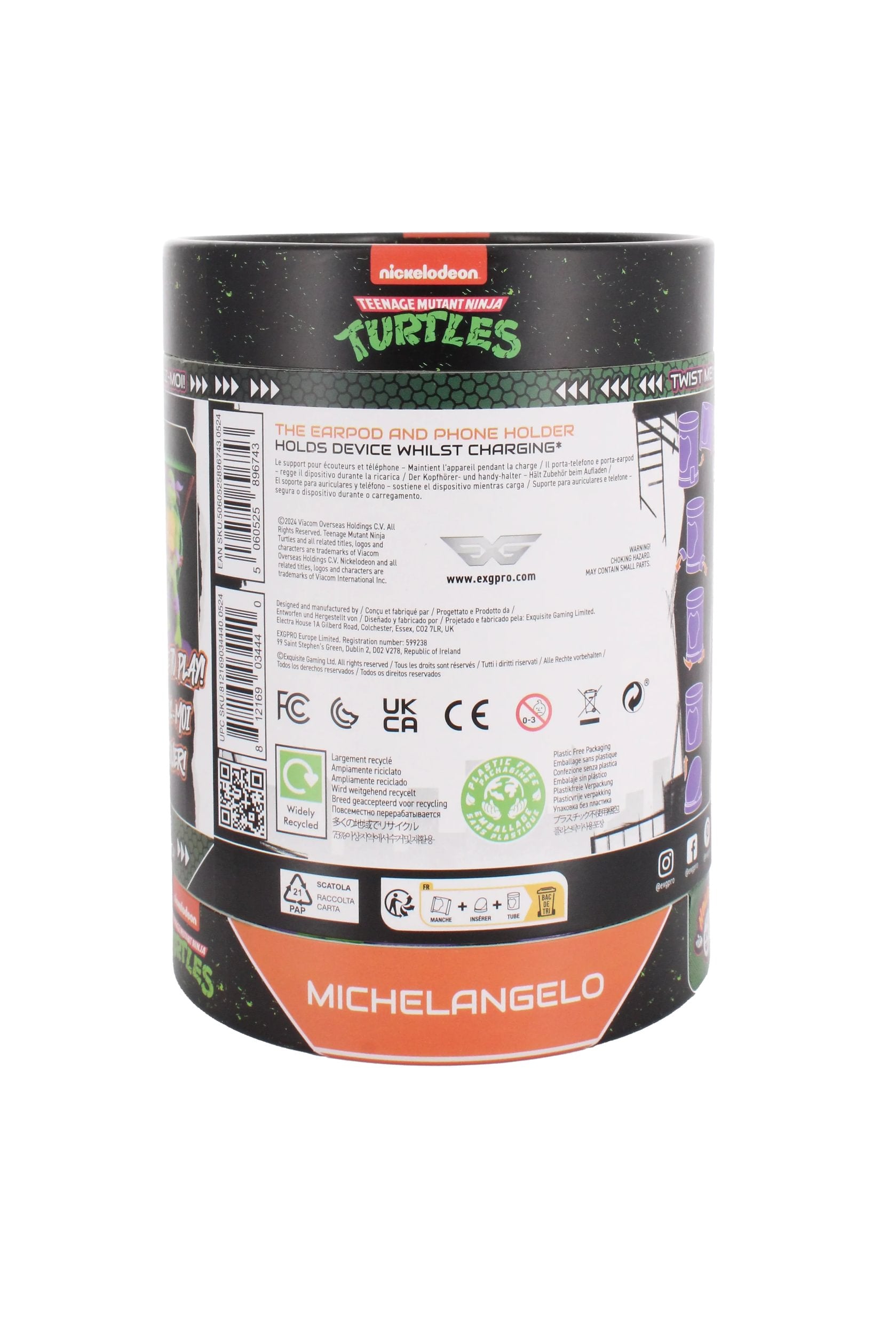 Cable Guys Holdems - Teenage Mutant Ninja Turtles - Support pour écouteurs et téléphone Michaelangelo - flash vidéo