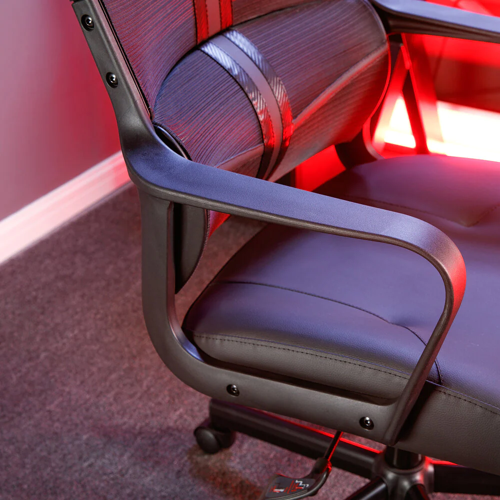 X Rocker - Chaise de jeu compacte Helix Noire - flash vidéo