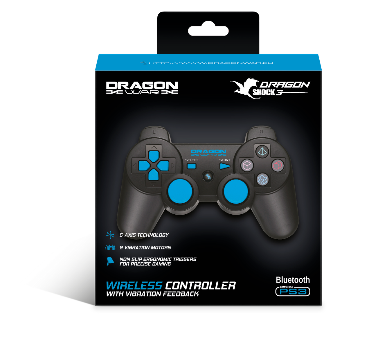 Dragonwar - Manette sans fil Bluetooth Dragon Shock 3 Noire pour PS3 - flash vidéo