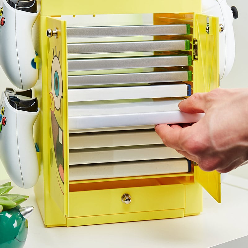 Numskull - Meuble de rangement inspiré de Bob l'éponge pour gamer - flash vidéo