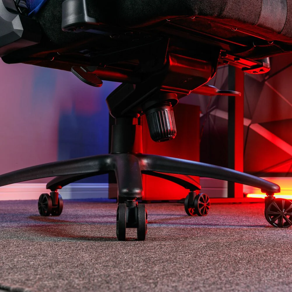 X Rocker - Chaise de bureau ergonomique Onyx Noire/Bleu - flash vidéo