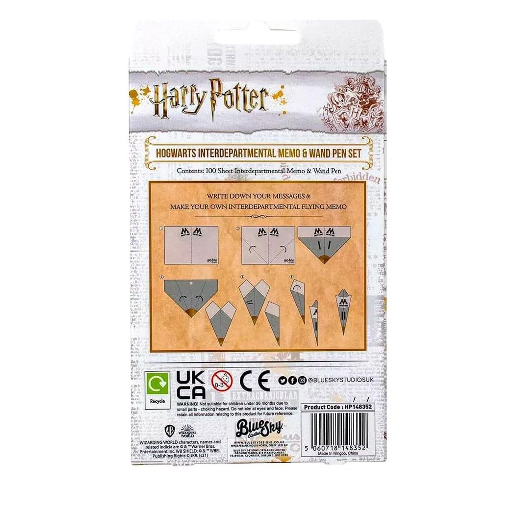 Harry Potter - Ensemble de mémos et stylo-bille en forme de baguette du Ministère de la Magie - flash vidéo